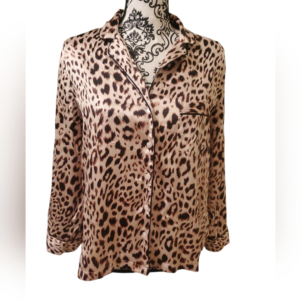 Victoria's Secret Leopard Print PJ SET Satin